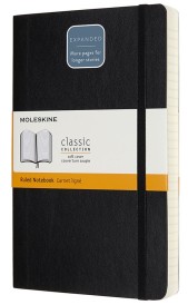 Carnet augmentés ligné grand format souple noir