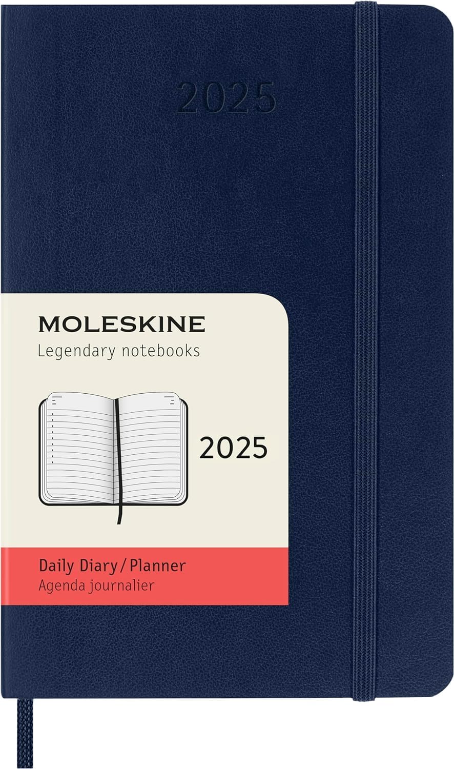 Moleskine 2025 12-Month Daily Pocket Softcover Notebook : Sapphire Blue