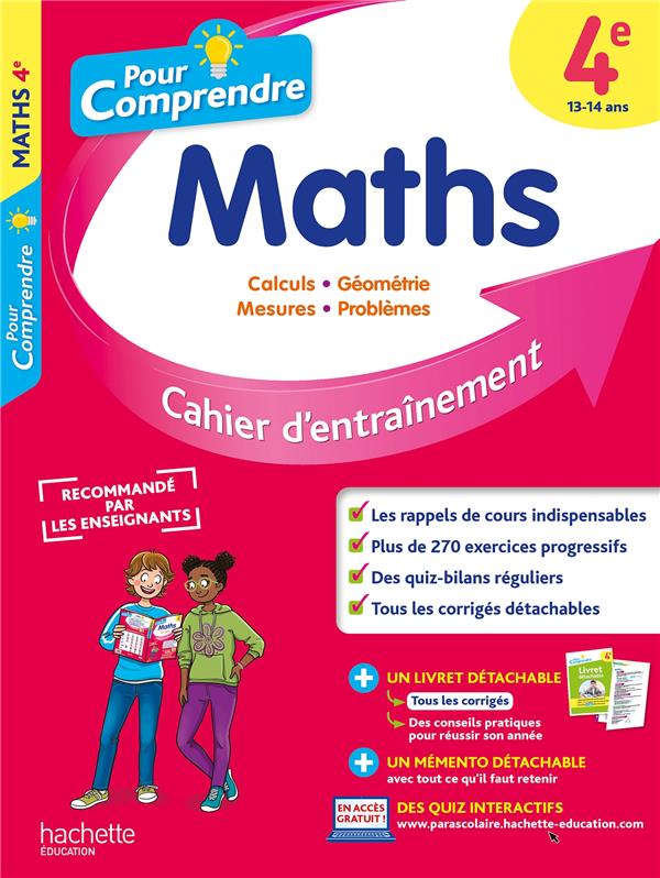 Pour comprendre les maths : 4e ; cahier d'entraînement