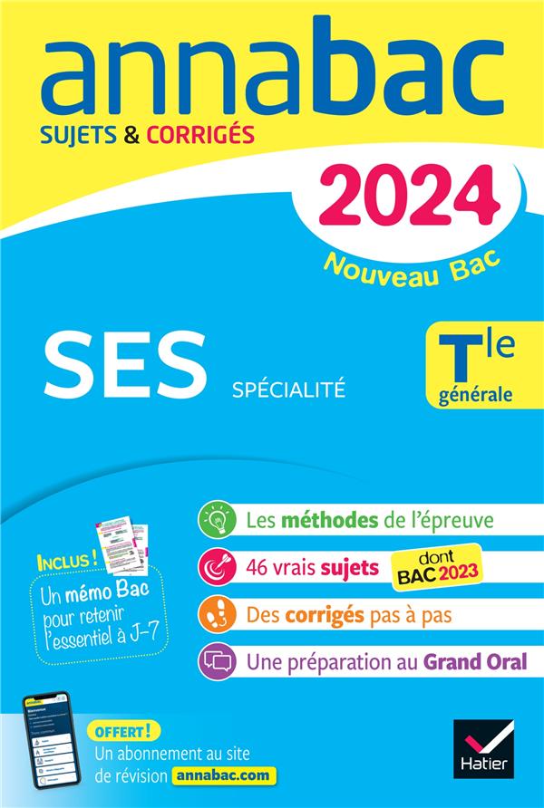 Annabac : spécialité SES ; terminale générale ; sujets et corrigés