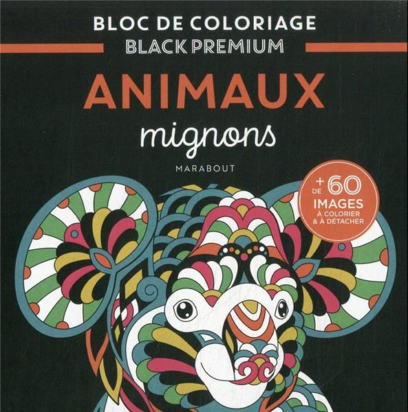 Bloc de coloriage black premium : animaux mignons