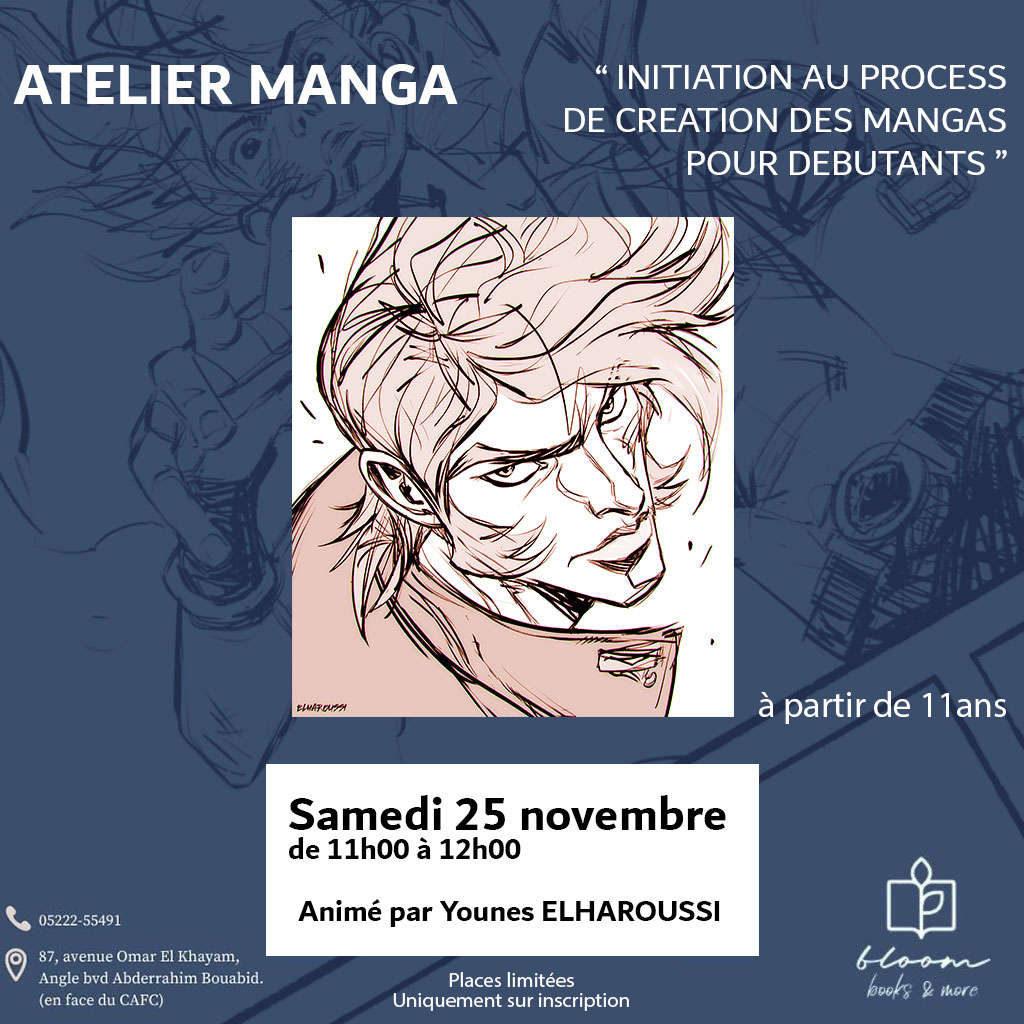 Atelier Mangas pour enfants avec le mangaka Younes El Haroussi