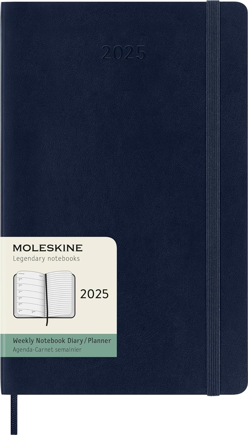 Moleskine 2025 12-Month Weekly Large Softcover Notebook : Sapphire Blue