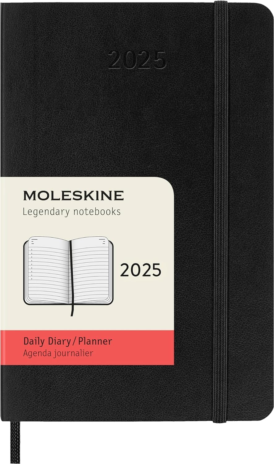 Moleskine 2025 12-Month Daily Pocket Softcover Notebook : Black