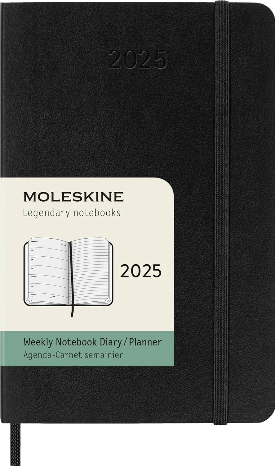 MOLESKINE Agenda 2025 semainier 12 M noir couv souple