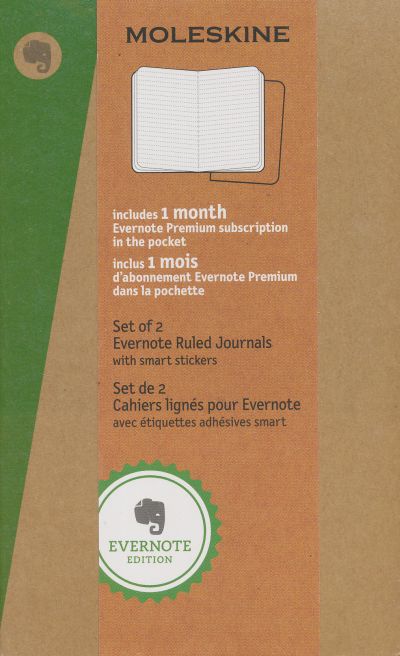 MOLESKINE Set de deux cahiers evernote - couleur kraft - format poche - pages lignes - set de deux